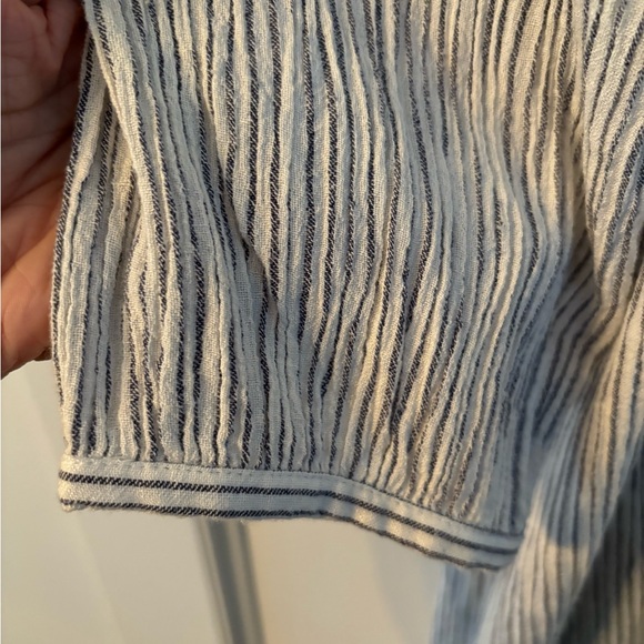 J Jill Bohemian Cotton Gauze Pinstripe dress Size Medium - Picture 3 of 7